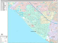 Huntington Beach Wall Map Premium Style 2026